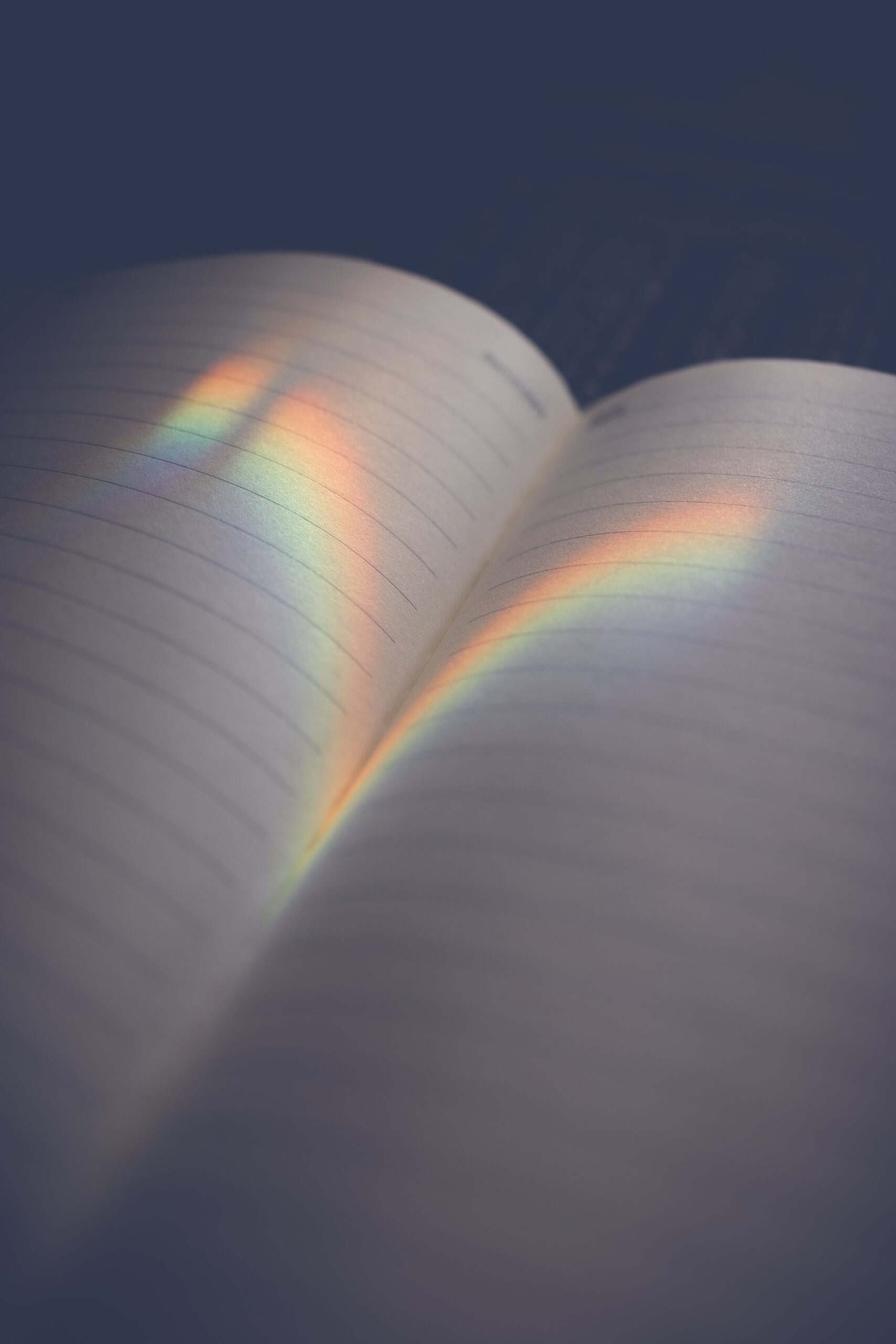 rainbow on book